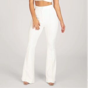 Meshki White Pants Flare
